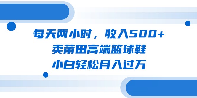 每天两小时，收入500+，卖莆田高端篮球鞋，小白轻松月入过万（教程+素材）-甘南项目网