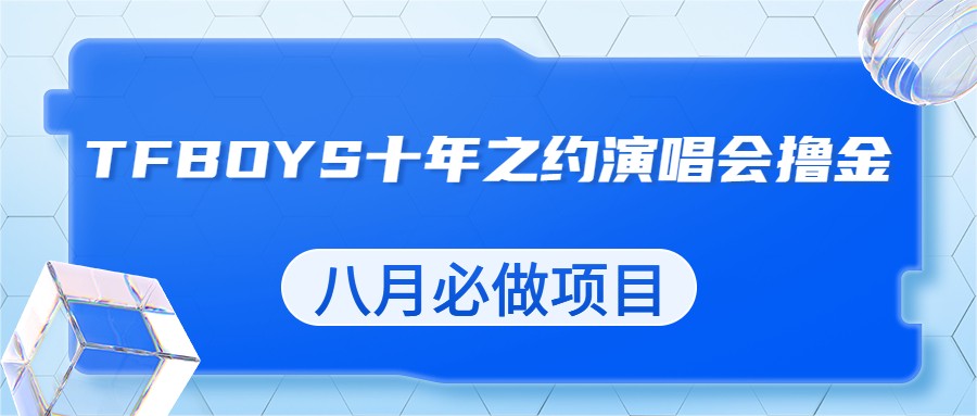 最新蓝海项目，靠最近非常火的TFBOYS十年之约演唱会流量掘金，八月必做的项目-甘南项目网