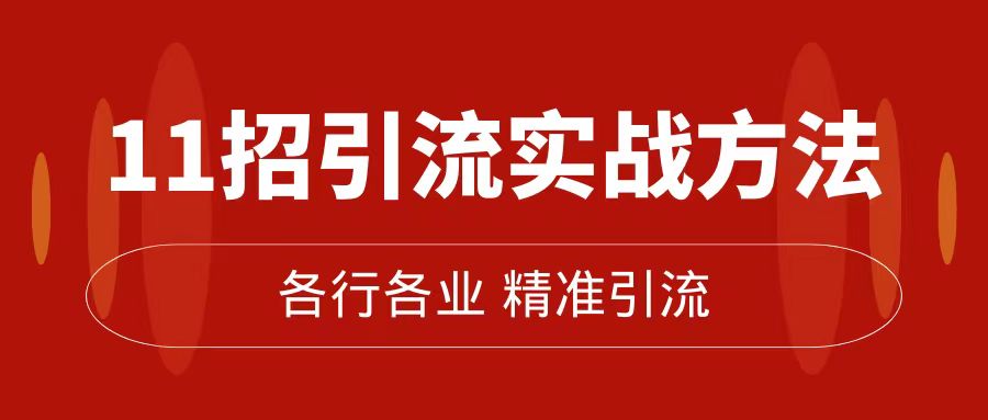 精准引流术：11招引流实战方法，让你私域流量加到爆（11节课完整版）-甘南项目网