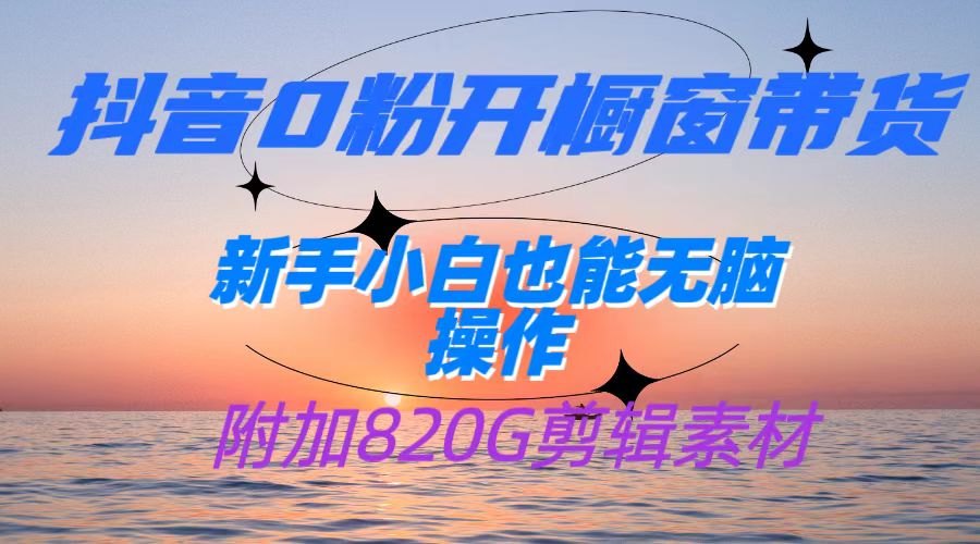 抖音0粉开橱窗带货，日入500+，新手小白也能无脑操作【附加820G剪辑资料】-甘南项目网