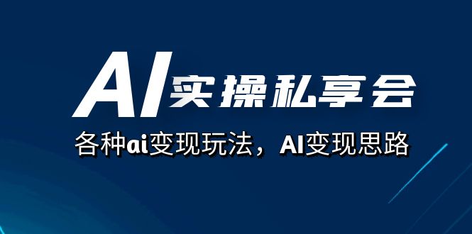 AI实操私享会，各种ai变现玩法，AI变现思路（67节课）-甘南项目网