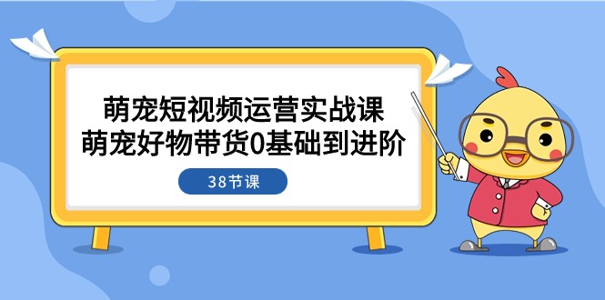 萌宠·短视频运营实战课：萌宠好物带货0基础到进阶（38节课）-甘南项目网