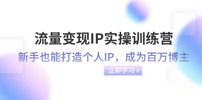 流量变现IP实操训练营：新手也能打造个人IP，成为百万 博主（46节课）-甘南项目网