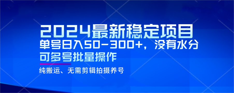 2024最新稳定风口项目，单号日入50-300+，没有水分 可多号批量操作-甘南项目网