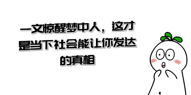 某公众号付费文章《一文惊醒梦中人，这才是当下社会能让你发达的真相》-甘南项目网