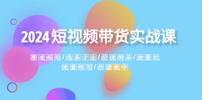 2024短视频带货实战课：赛道规划·选品方法·投流测品·放量玩法·流量规划-甘南项目网