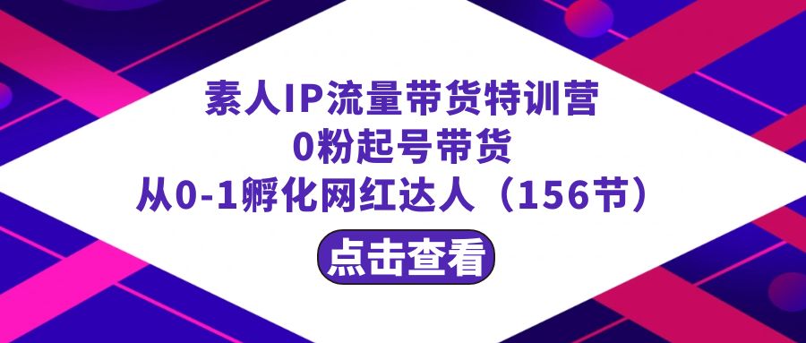 繁星·计划素人IP流量带货特训营：0粉起号带货 从0-1孵化网红达人（156节）-甘南项目网