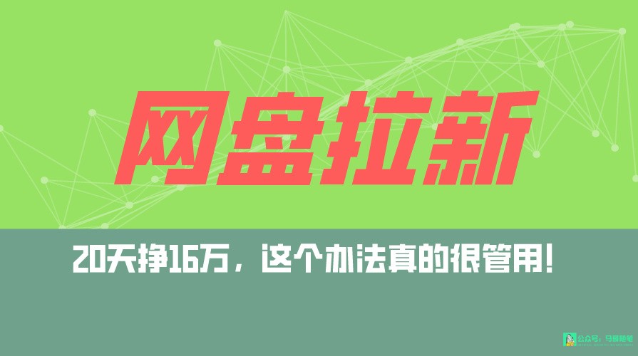 网盘拉新+私域全自动玩法，0粉起号，小白可做，当天见收益，已测单日破5000-甘南项目网