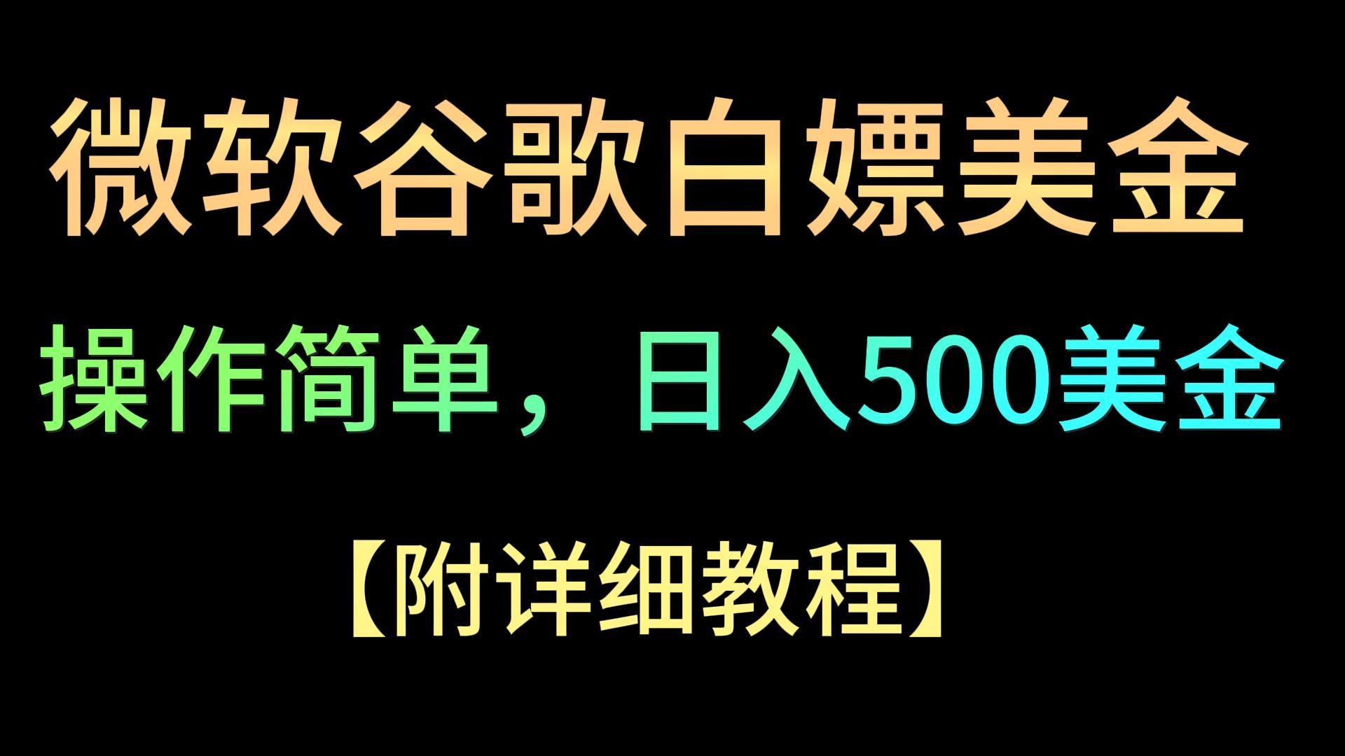 微软谷歌项目3.0，轻松日赚500+美金，操作简单，小白也可轻松入手！-甘南项目网