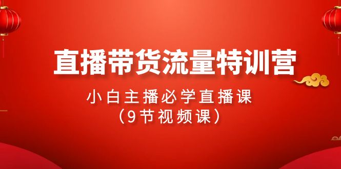 2024直播带货流量特训营，小白主播必学直播课（9节视频课）-甘南项目网