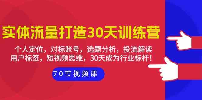 实体流量打造30天训练营：个人定位，对标账号，选题分析，投流解读（70节）-甘南项目网