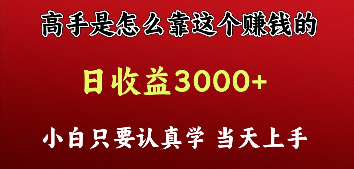 看高手是怎么赚钱的，一天收益至少3000+以上，小白当天上手-甘南项目网