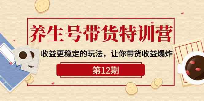 养生号带货特训营【12期】收益更稳定的玩法，让你带货收益爆炸（9节直播课）-甘南项目网