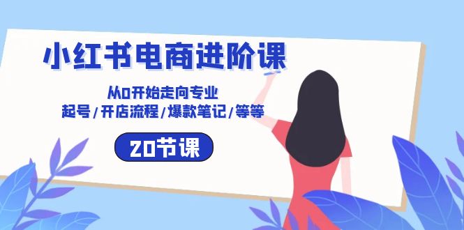 小红书电商进阶课：从0开始走向专业 起号/开店流程/爆款笔记/等等（20节）-甘南项目网