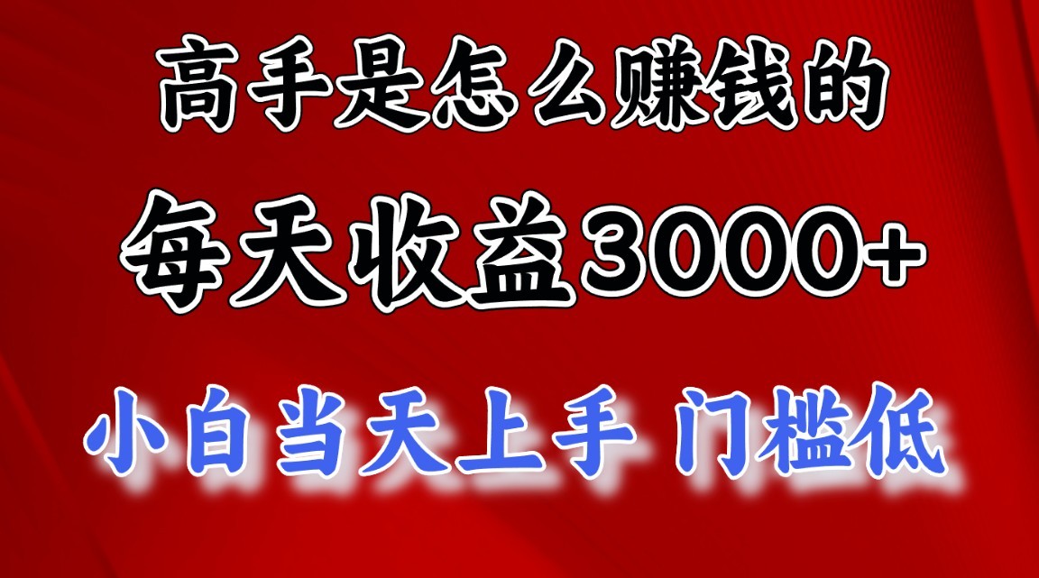 高手是怎么赚钱的，一天收益3000+，闷声发财项目，不是一般人能看懂的-甘南项目网