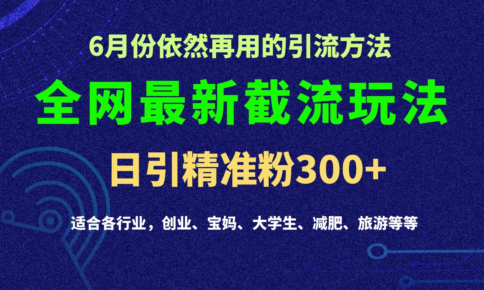 2024全网最新截留玩法，每日引流突破300+-甘南项目网