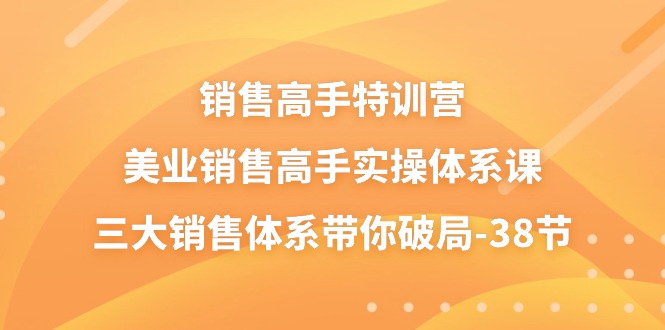 销售高手特训营，美业销售高手实操体系课，三大销售体系带你破局（38节）-甘南项目网