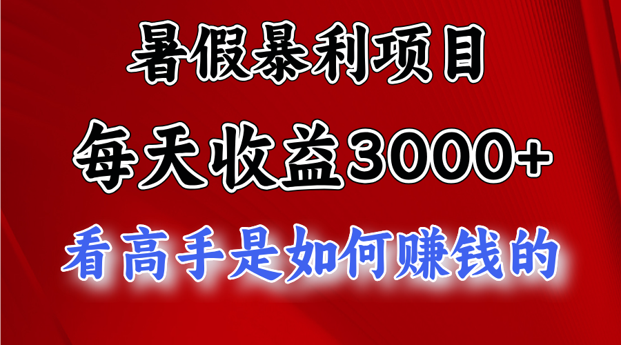 暑假暴力项目 1天收益3000+，视频号，快手，不露脸直播.次日结算-甘南项目网