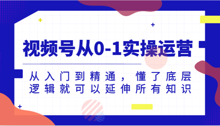 视频号从0-1实操运营，从入门到精通，懂了底层逻辑就可以延伸所有知识（更新2024.7）-甘南项目网