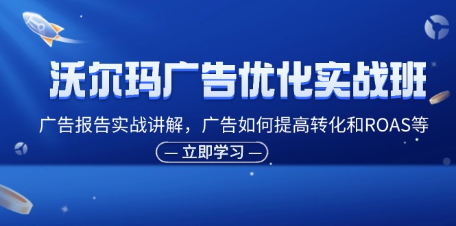 沃尔玛广告优化实战班，广告报告实战讲解，广告如何提高转化和ROAS等-甘南项目网