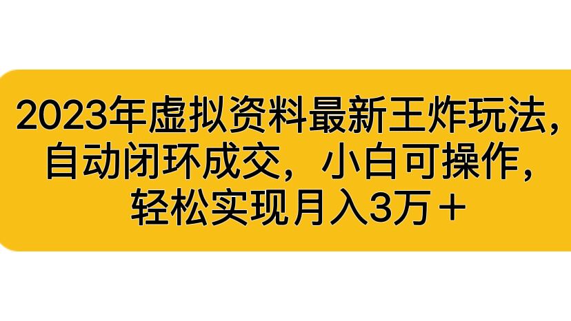 虚拟资料最新王炸玩法，自动闭环成交，小白可操作，轻松实现月入3…-甘南项目网